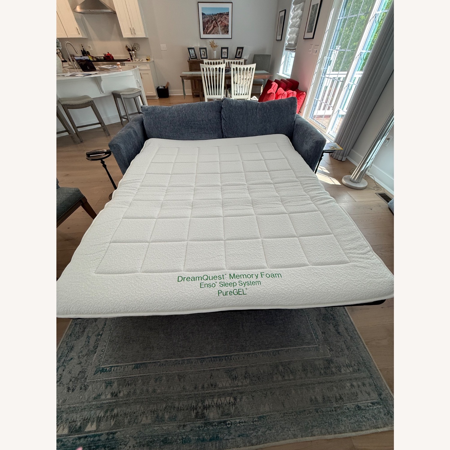 Jennifer Convertibles Blue Sleeper Sofa - image-3