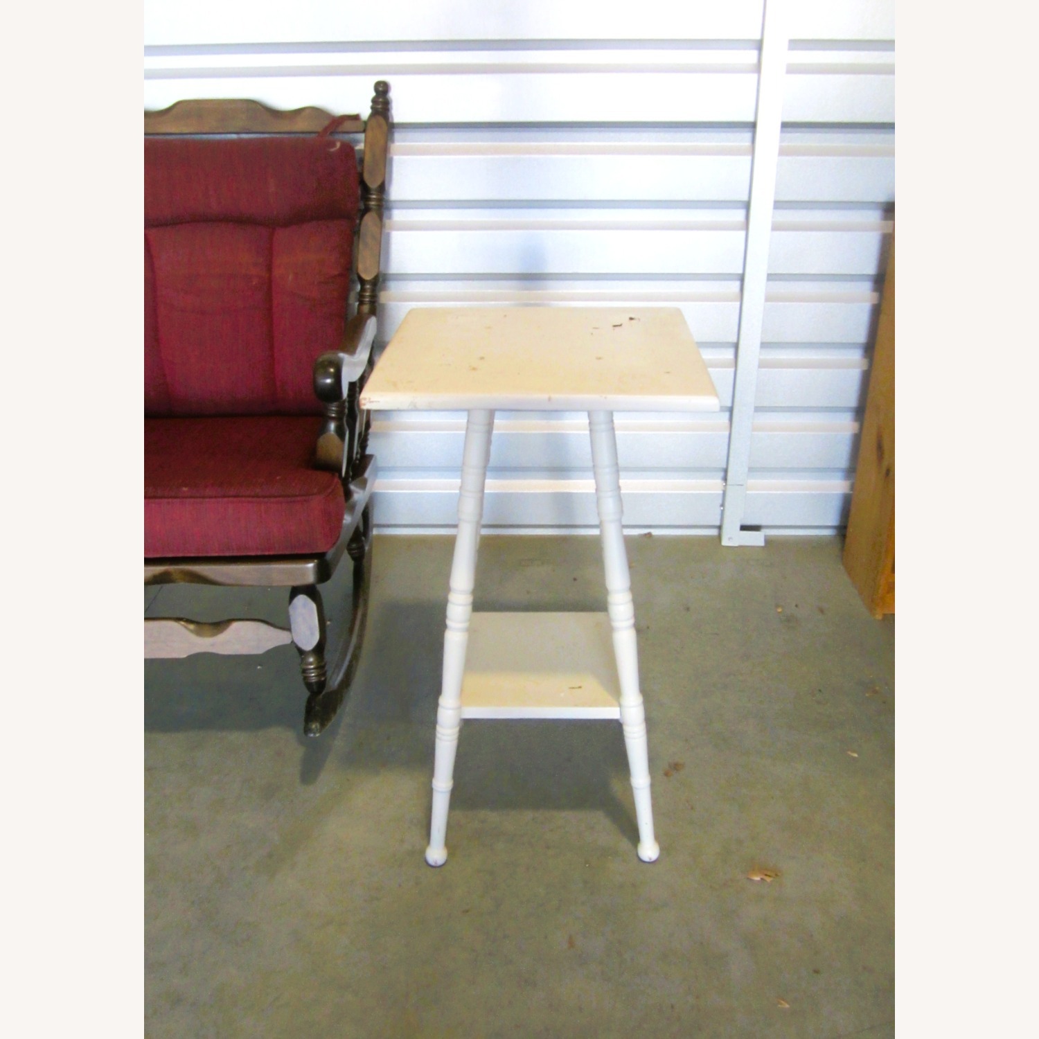 Vintage/Antique Finds White Side Table - image-1