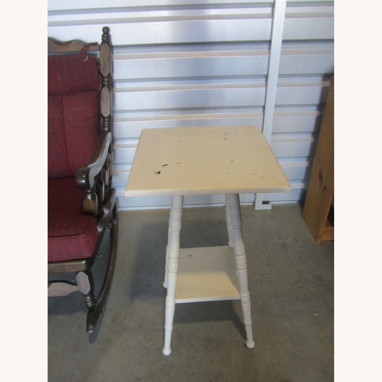 Vintage/Antique Finds White Side Table - image-4