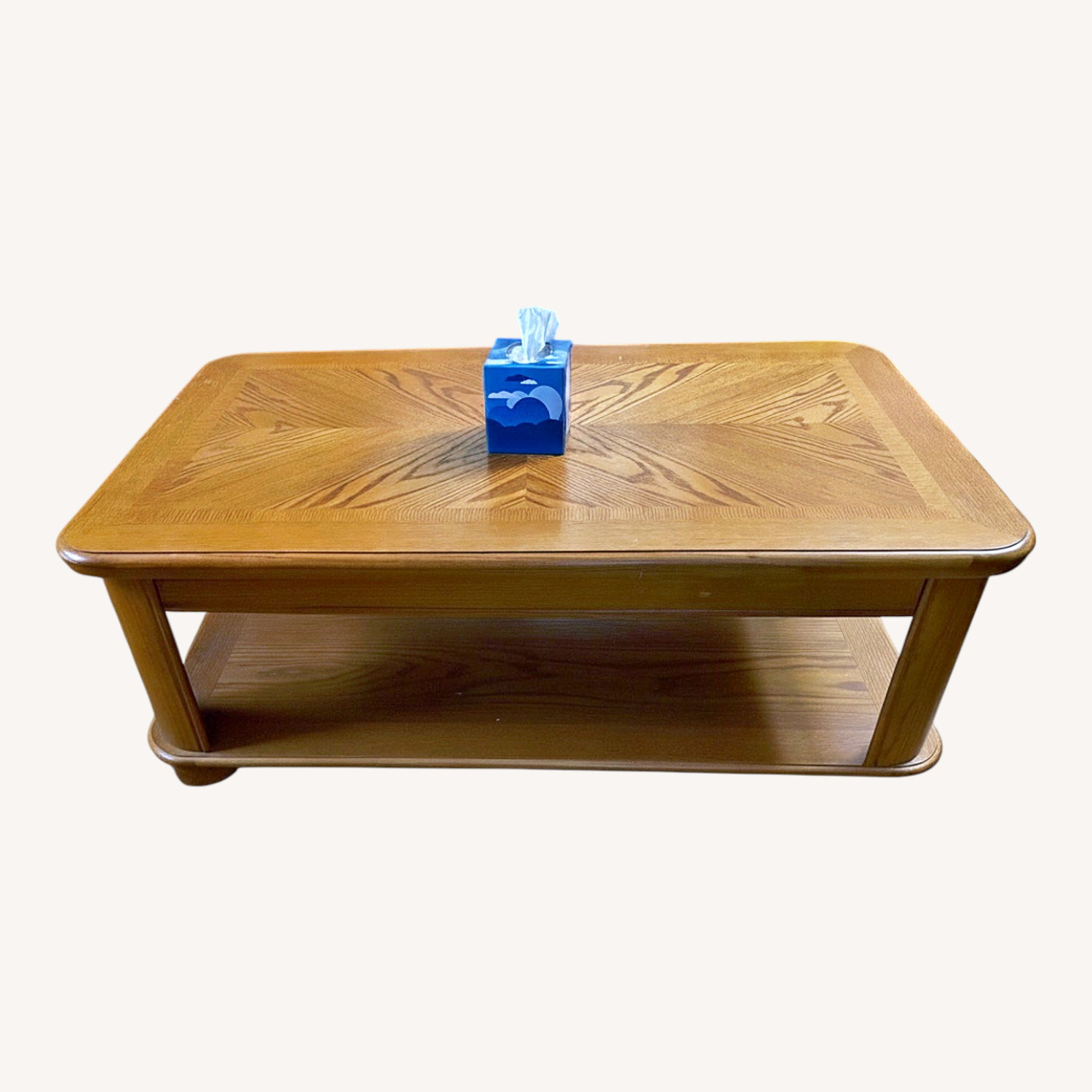 Raymour & Flanigan Solid Oak Coffee Table Top Can Be Raised - image-4