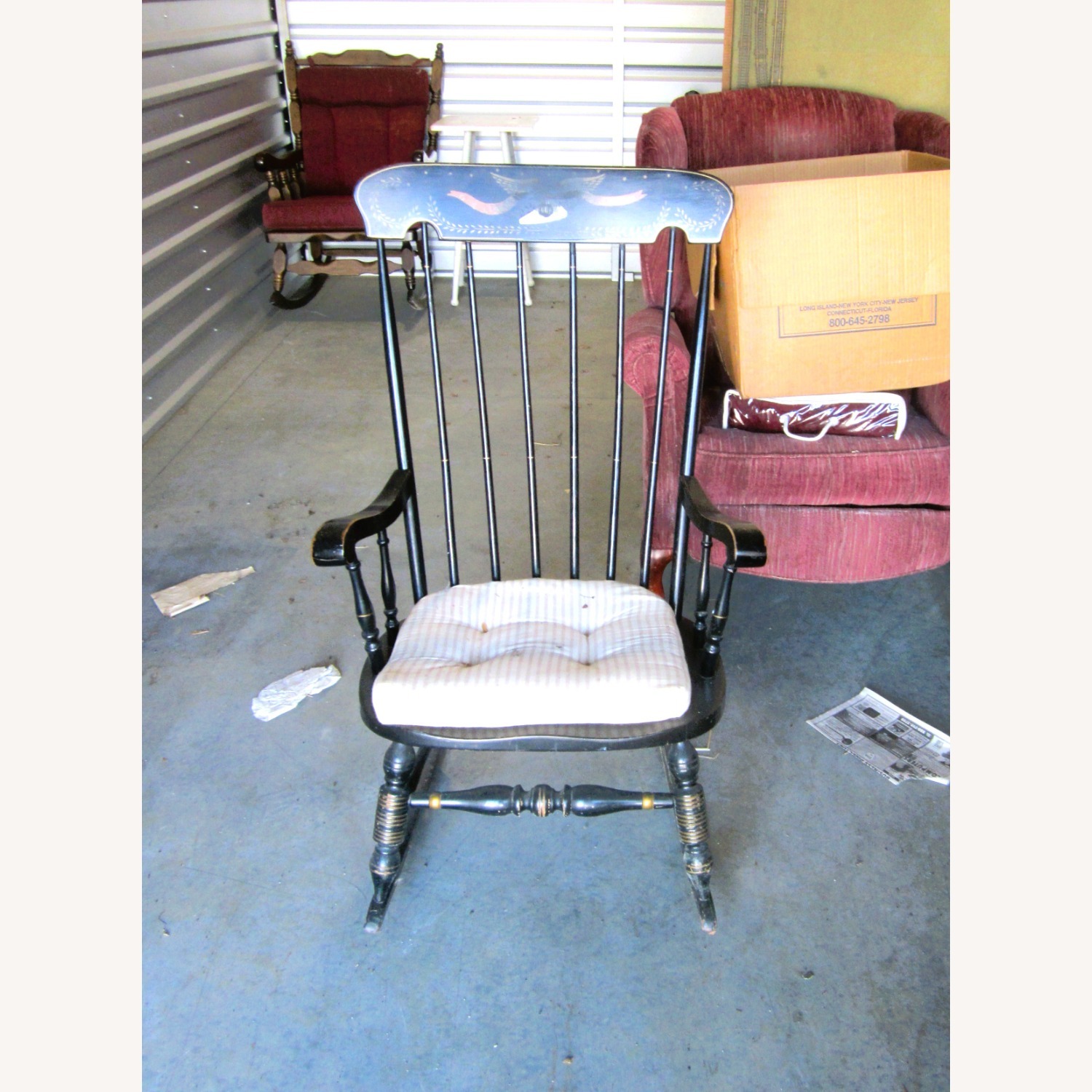 Vintage/Antique Finds Black Wood Accent Chair - image-1