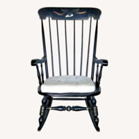 Vintage/Antique Finds Black Wood Accent Chair
