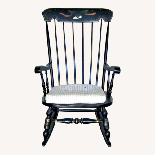 Used Vintage/Antique Finds Black Wood Accent Chair for sale on AptDeco