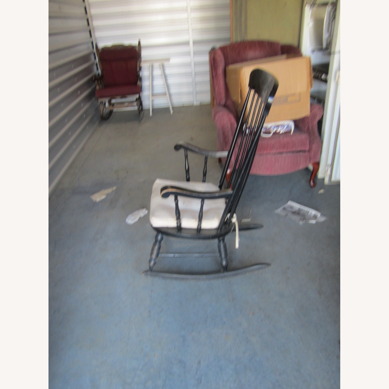 Vintage/Antique Finds Black Wood Accent Chair - image-4