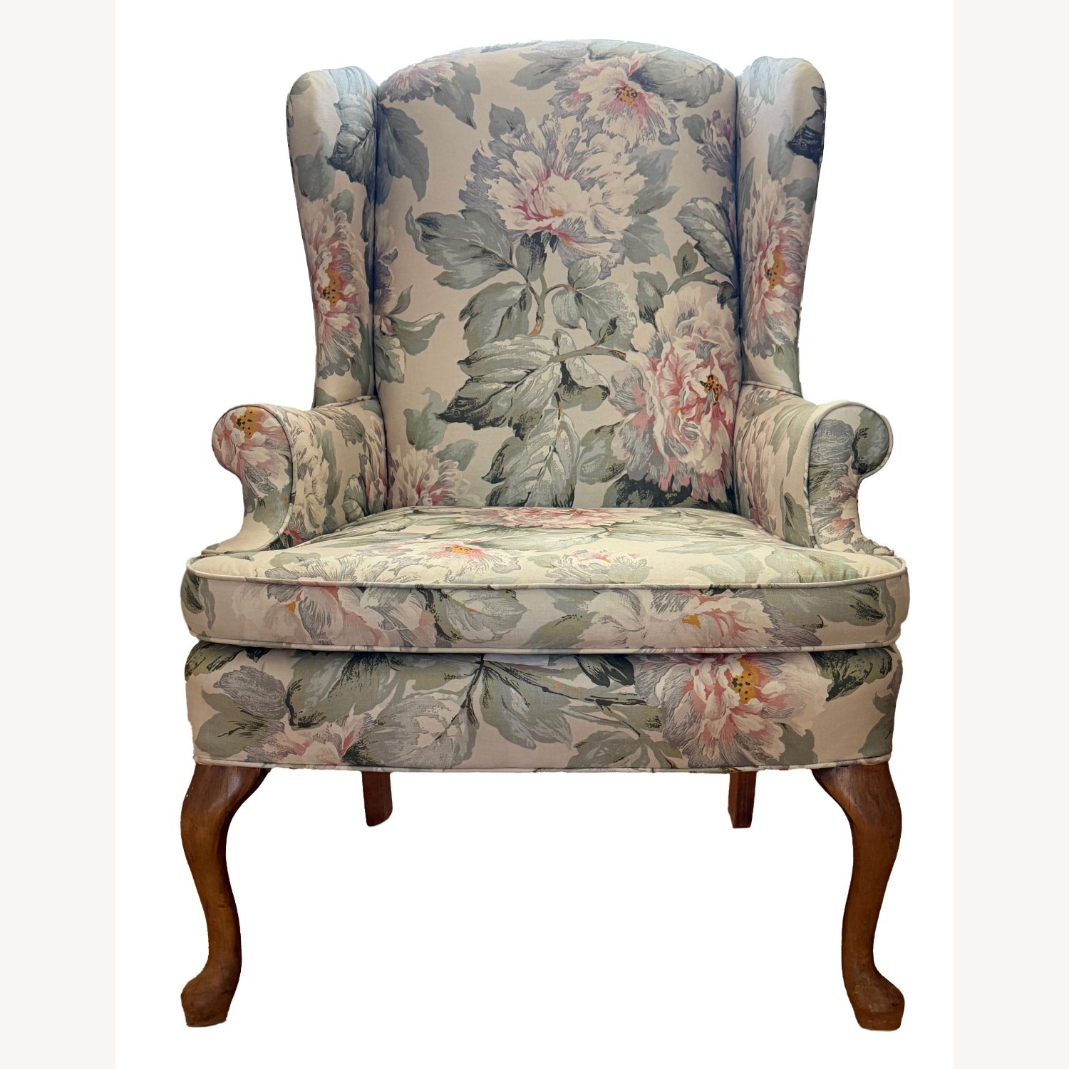 English Garden Fabric Wing Chair - image-5