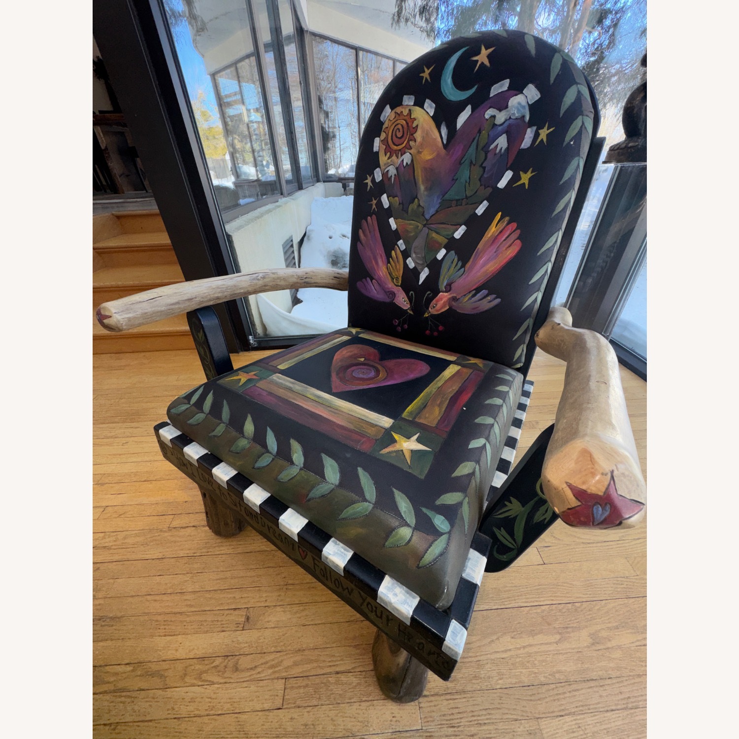 Sticks Hand Painted Chair & Ottoman Set - image-6
