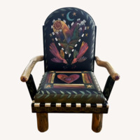Sticks Hand Painted Chair & Ottoman Set