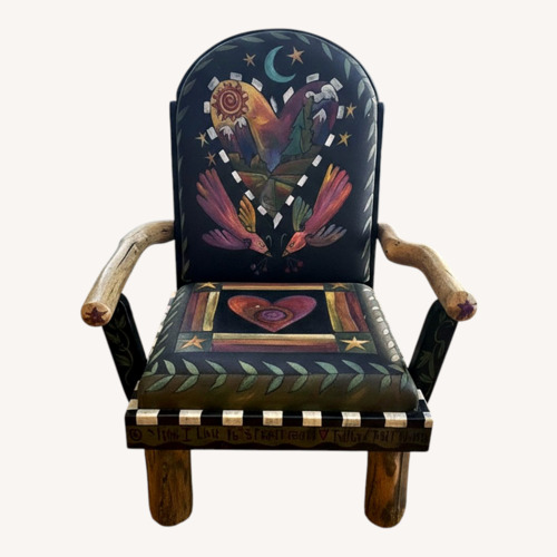 Used Sticks Hand Painted Chair & Ottoman Set for sale on AptDeco