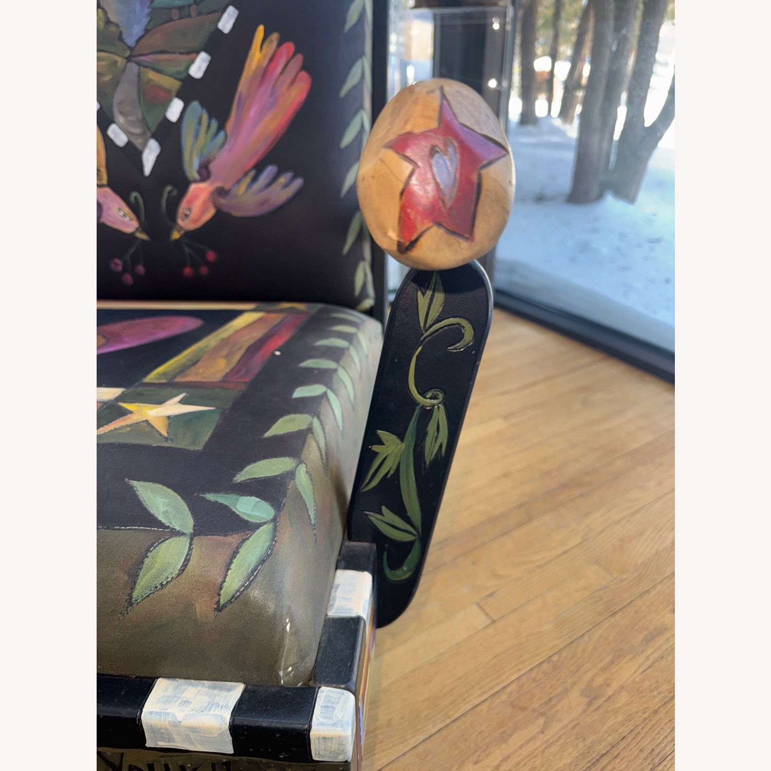 Sticks Hand Painted Chair & Ottoman Set - image-7