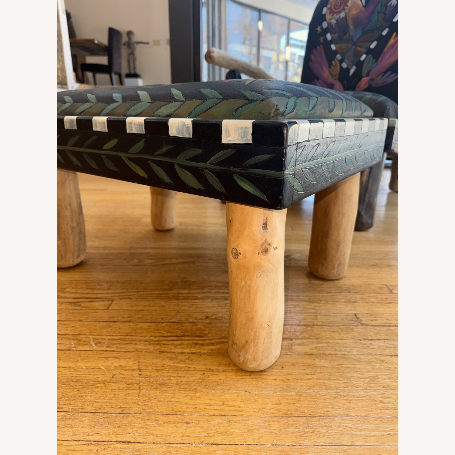 Sticks Hand Painted Chair & Ottoman Set - image-3