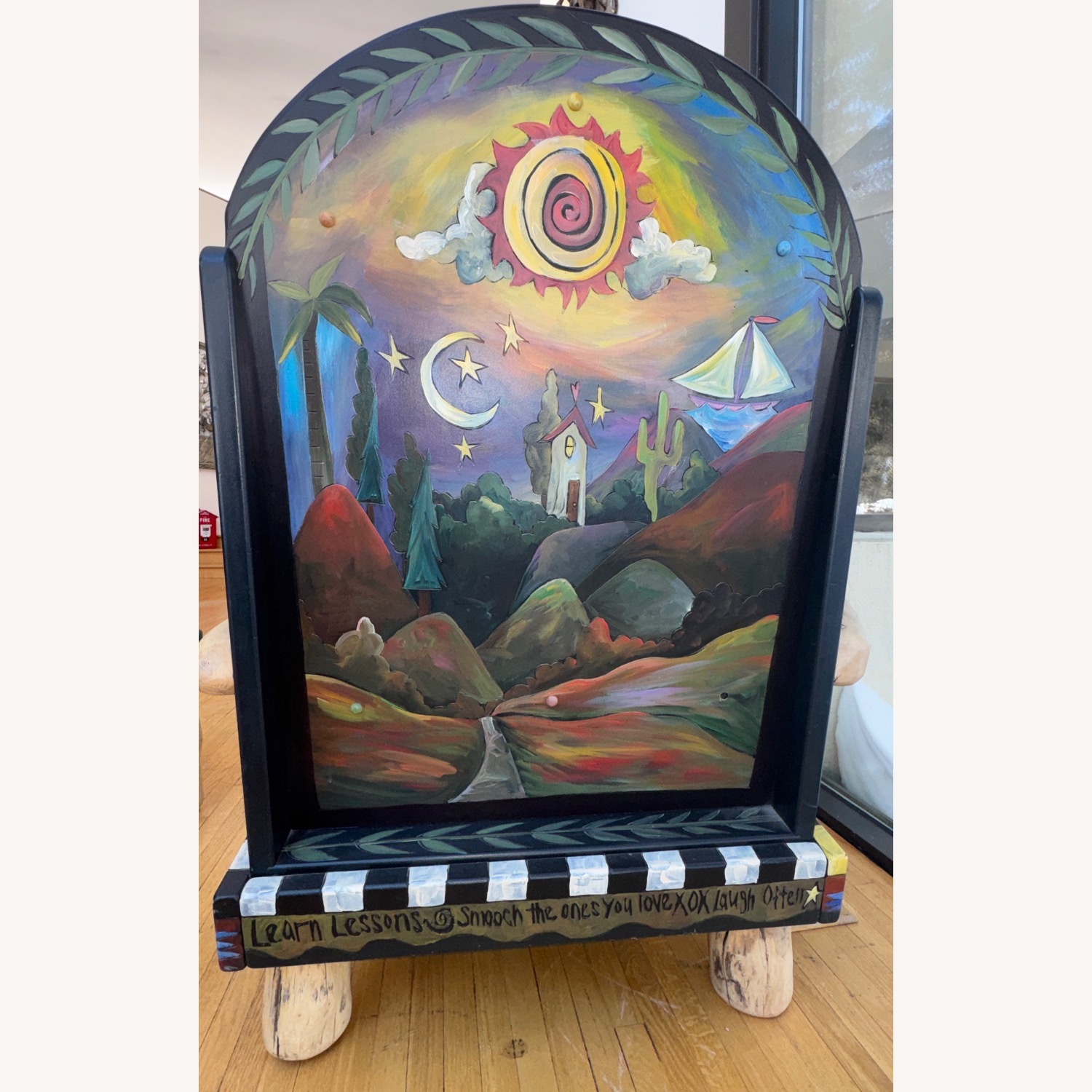 Sticks Hand Painted Chair & Ottoman Set - image-9