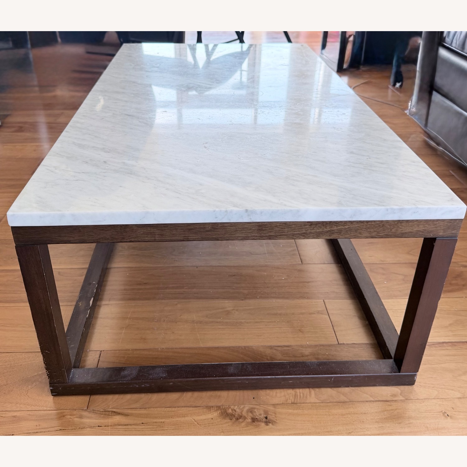Light Gray Marble Coffee Table - image-1