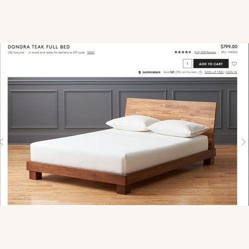 Used CB2 Dondra Wood Full Bed for sale on AptDeco