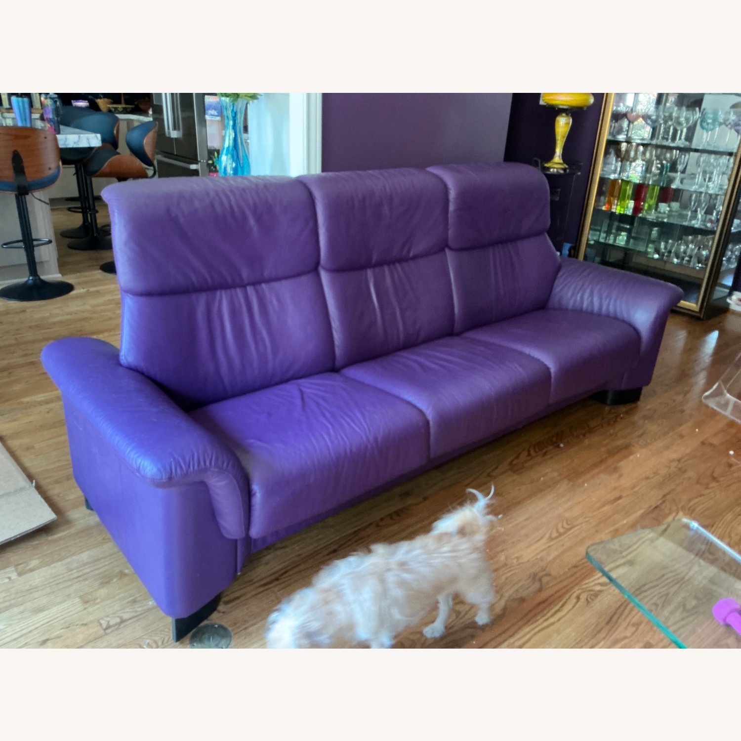 Natuzzi Purple 3-seat Reclining Sofa - image-1