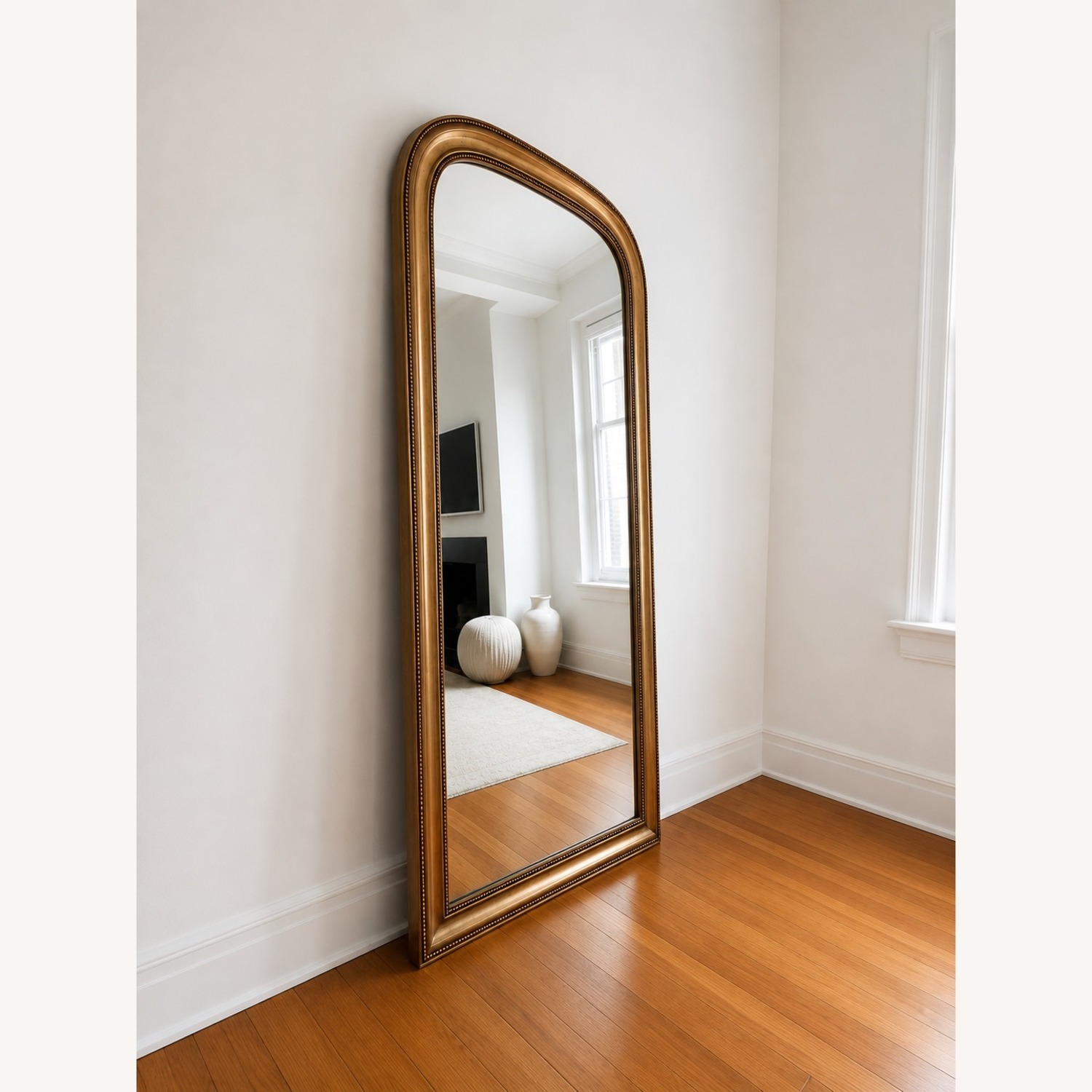 Anthropology The Gleaming Louise Beaded Arched Floor Mirror - image-3