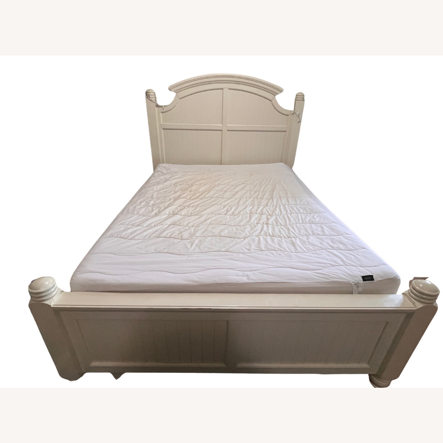 White Wood Queen Bed Frame - image-2
