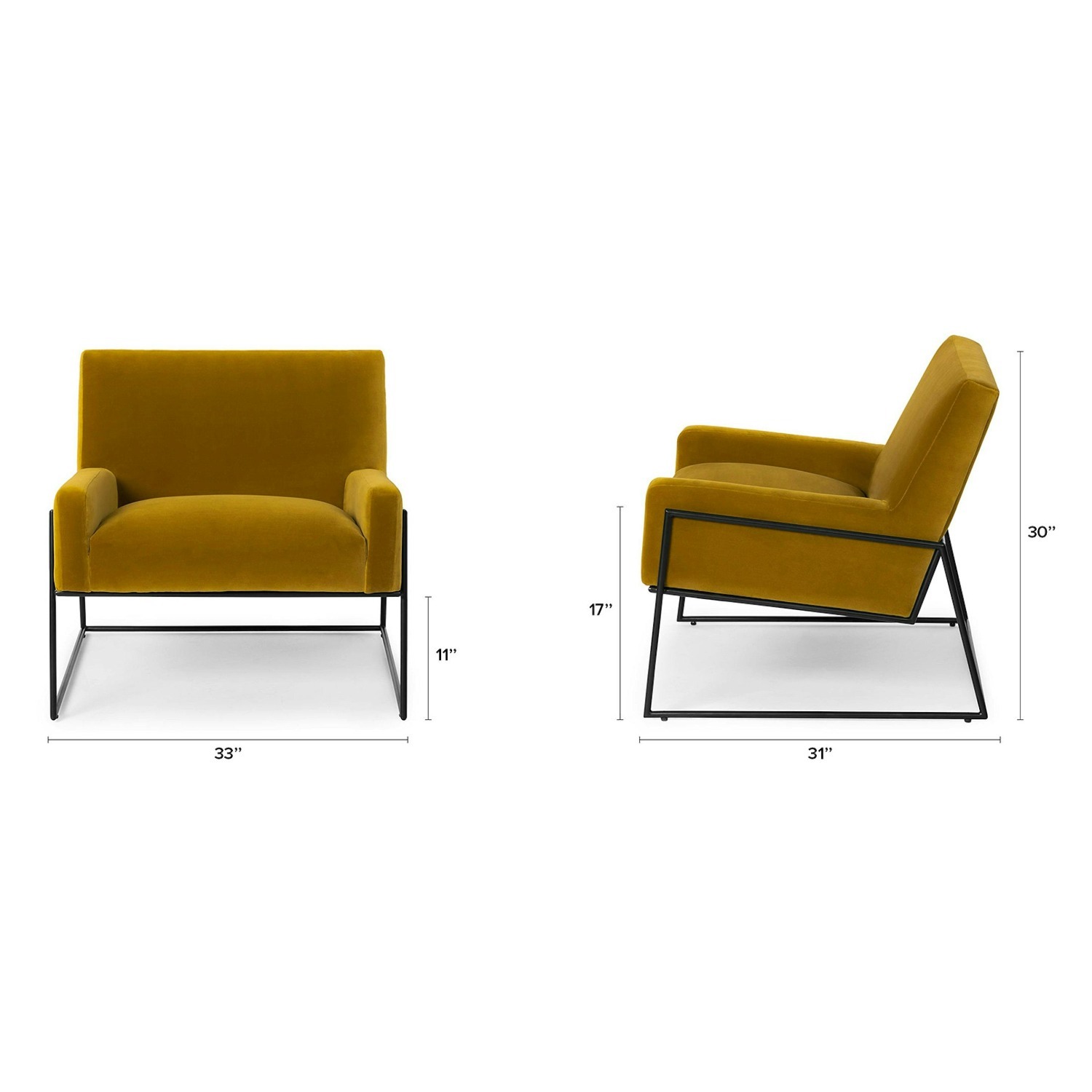 Article Regis Gold Velvet Accent Chairs (2) - image-3