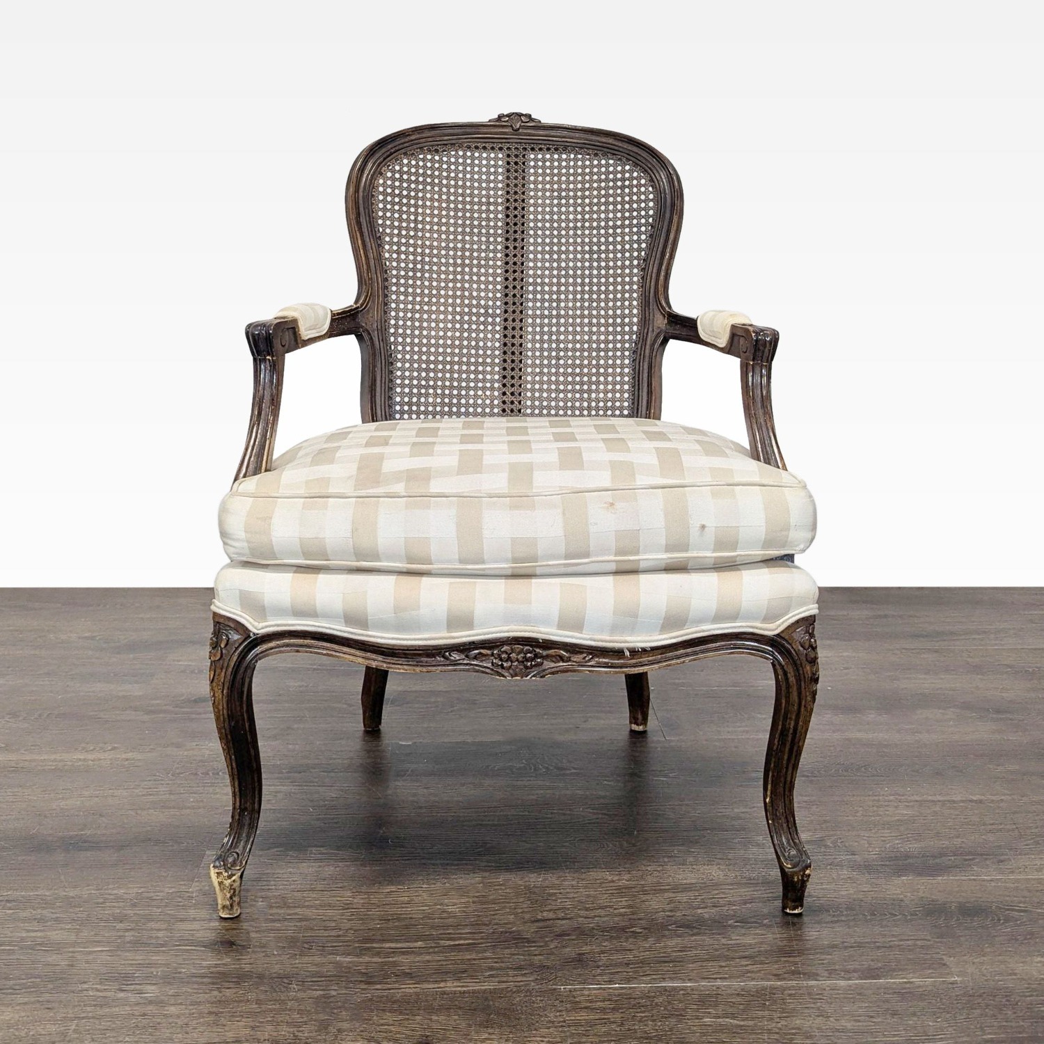 Pair of Vintage French Style Chairs with Cane Back - image-8