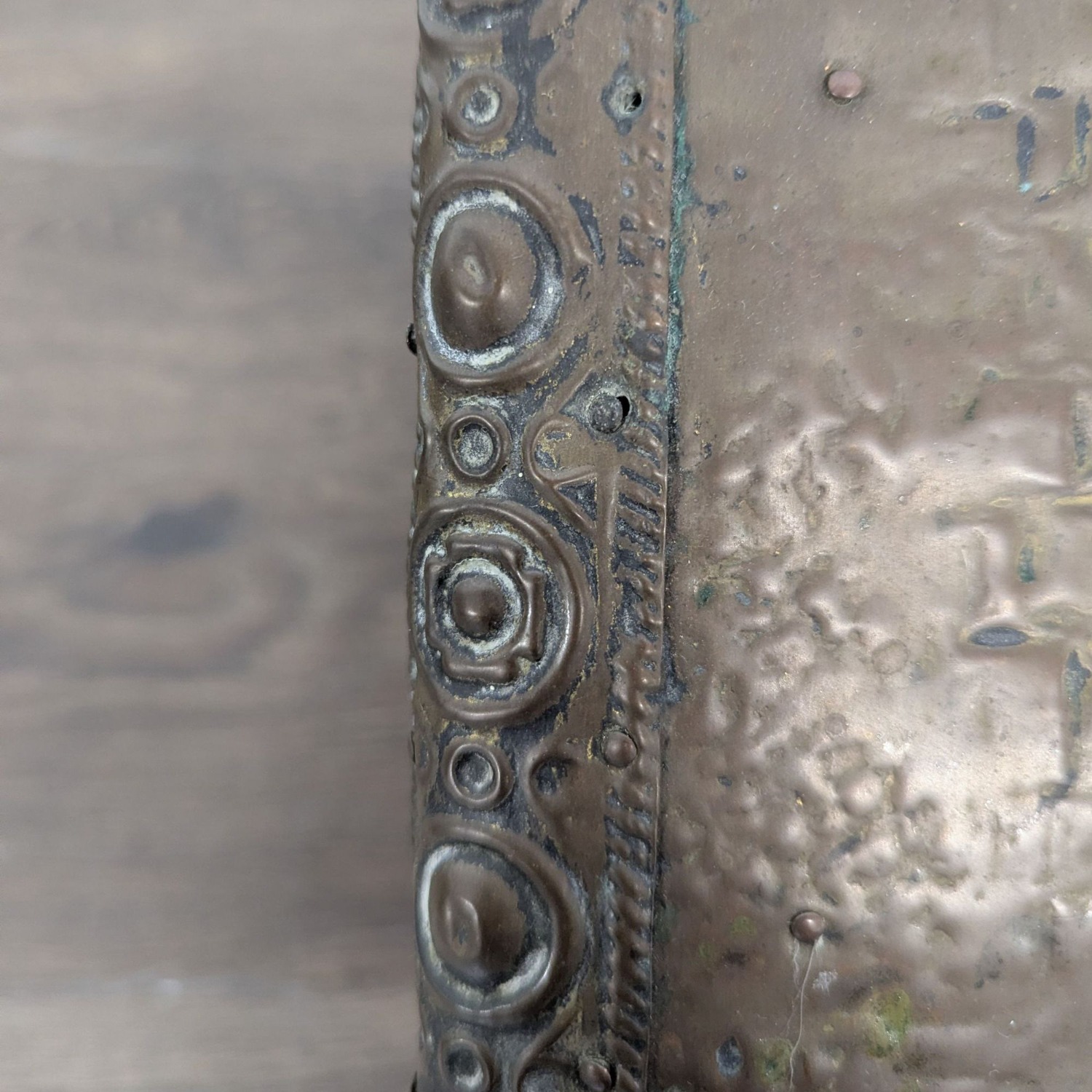 Antique Embossed Metal Firewood/Coal Box - image-6
