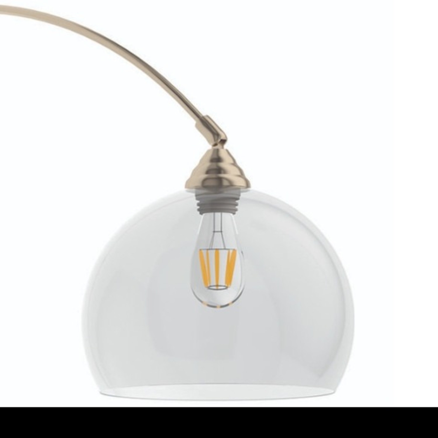 Modern Arch Lamp w Black Base & Clear Shade - image-4