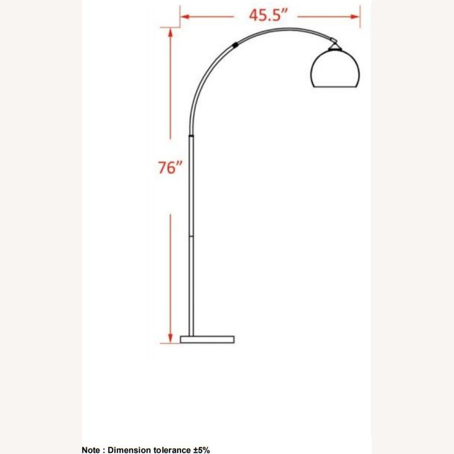 Modern Arch Lamp w Black Base & Clear Shade - image-7