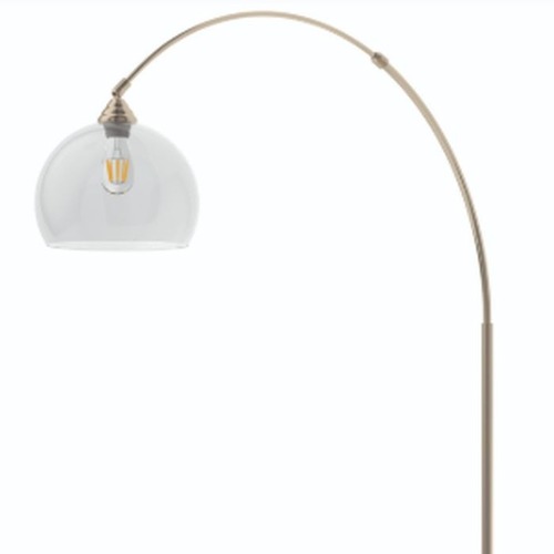 Used Modern Arch Lamp w Black Base & Clear Shade for sale on AptDeco