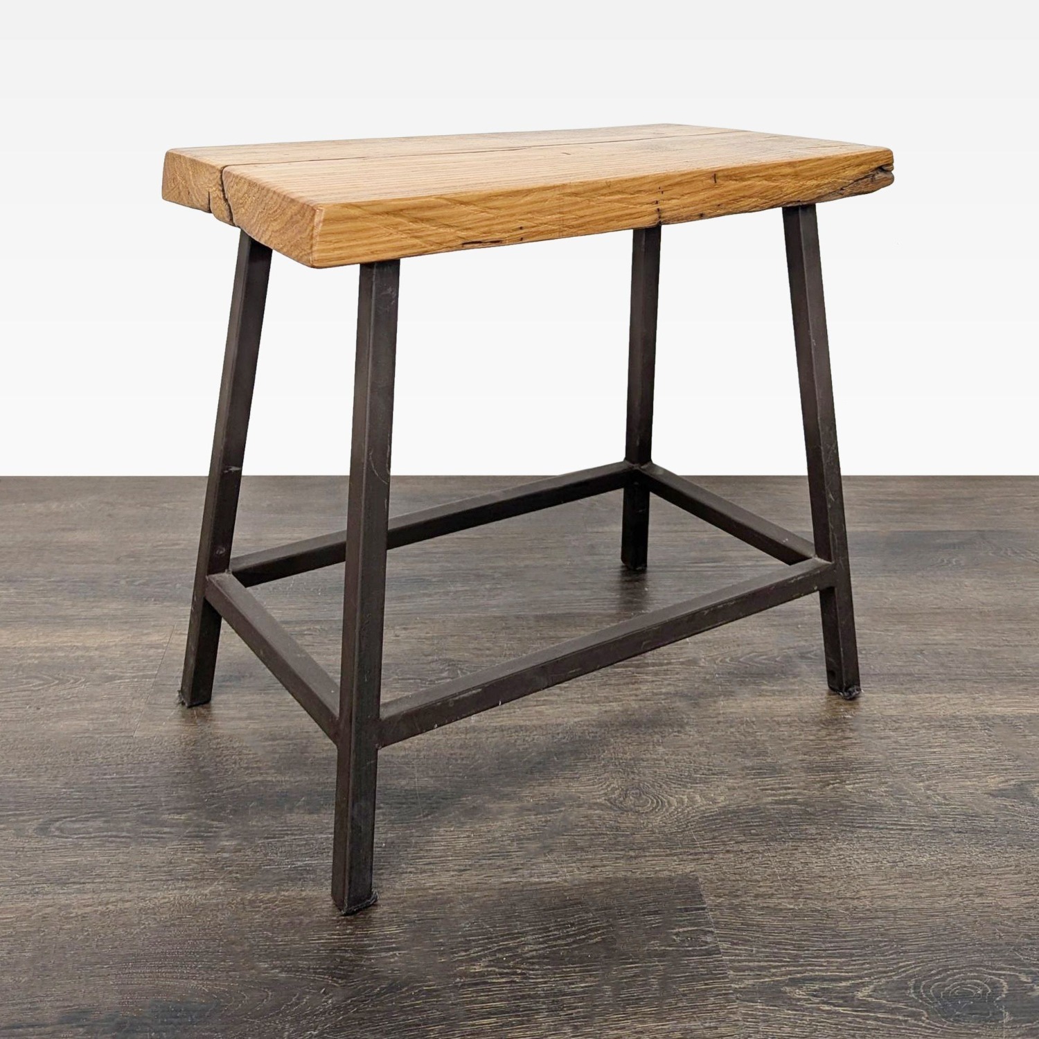Wood Top Side Table on Metal Base	 - image-2