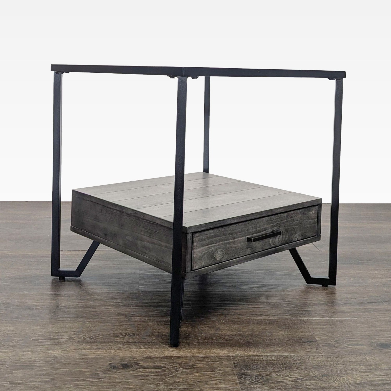 Pair of Glass Top End Tables Each with a Drawer - image-4