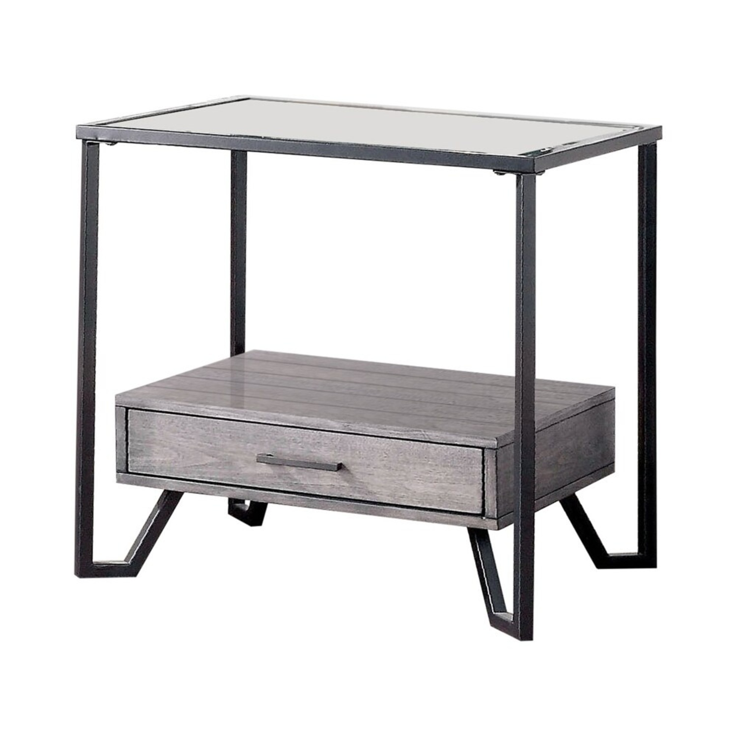 Pair of Glass Top End Tables Each with a Drawer - image-9