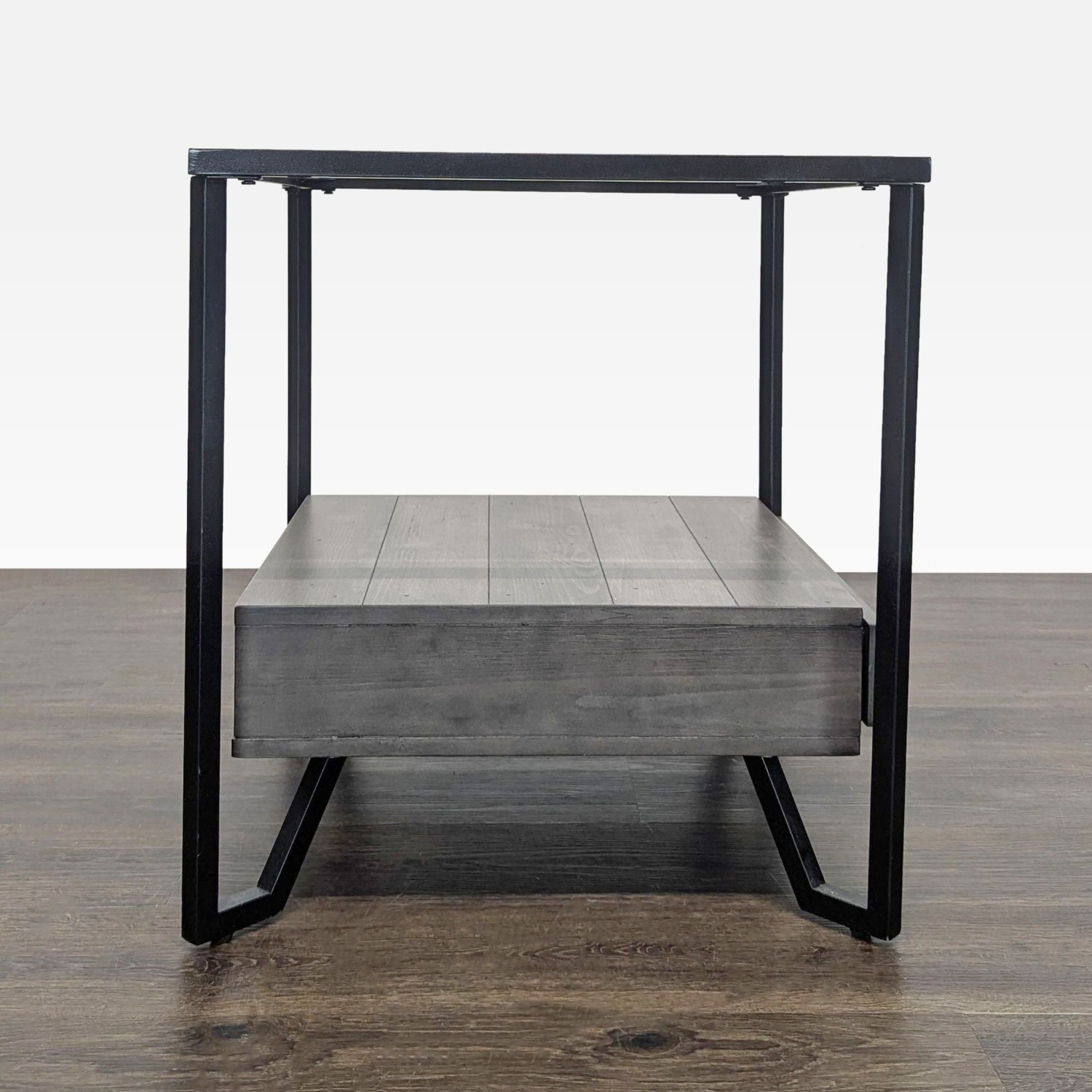 Pair of Glass Top End Tables Each with a Drawer - image-3