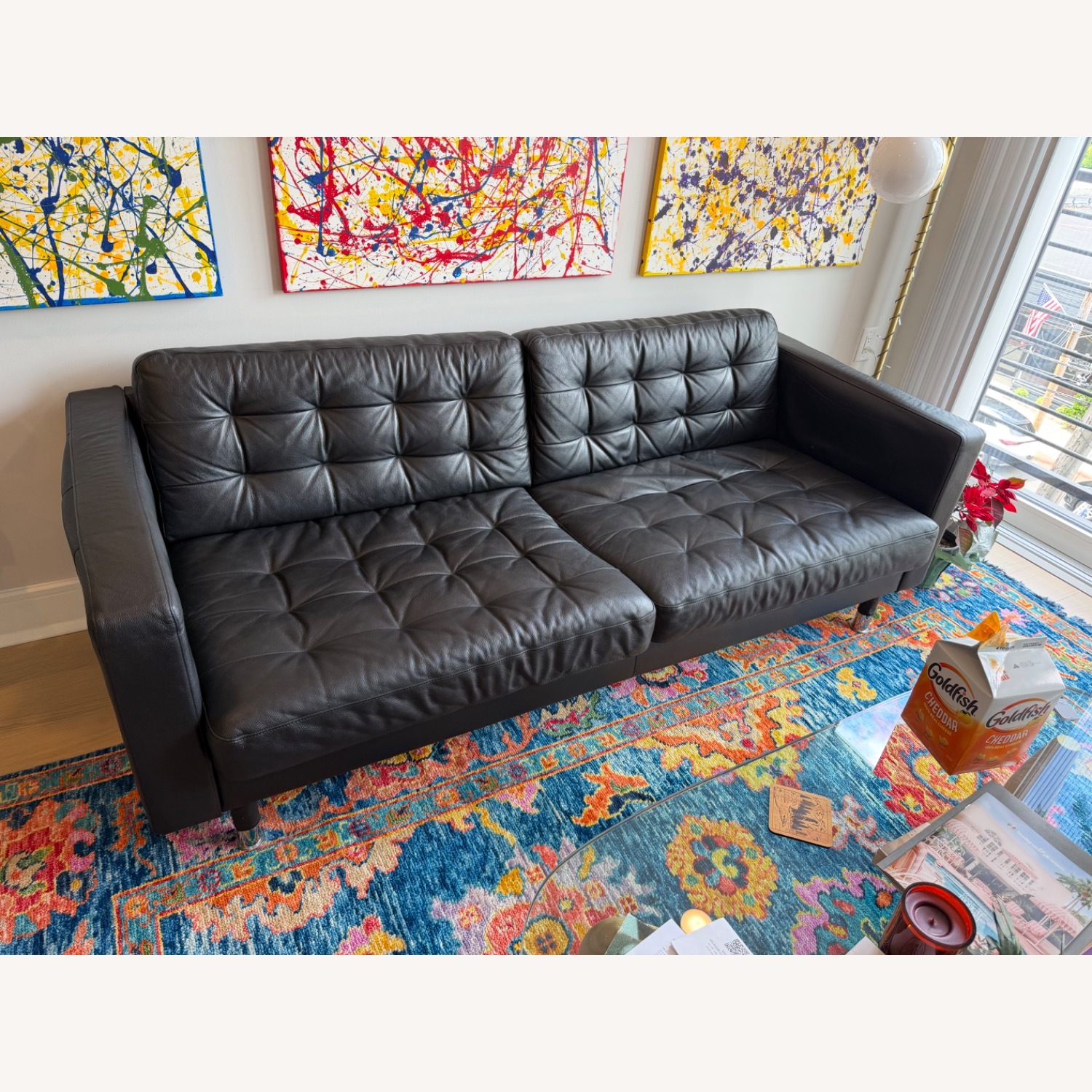 IKEA LANDSKRONA Leather Sofa - image-1