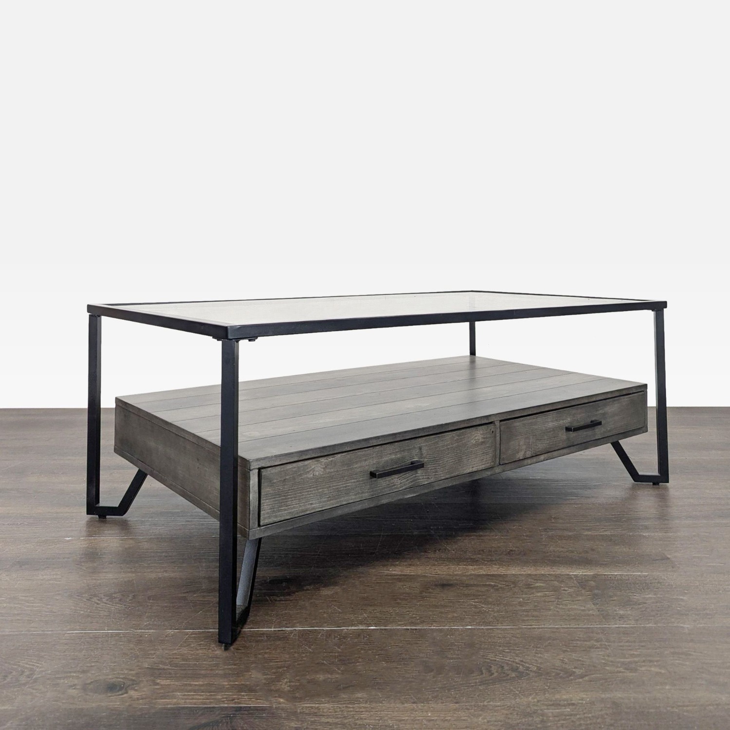Glass Top Coffee Table with Drawers	 - image-4