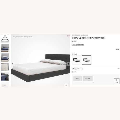 Used Pottery Barn White Queen Bed for sale on AptDeco
