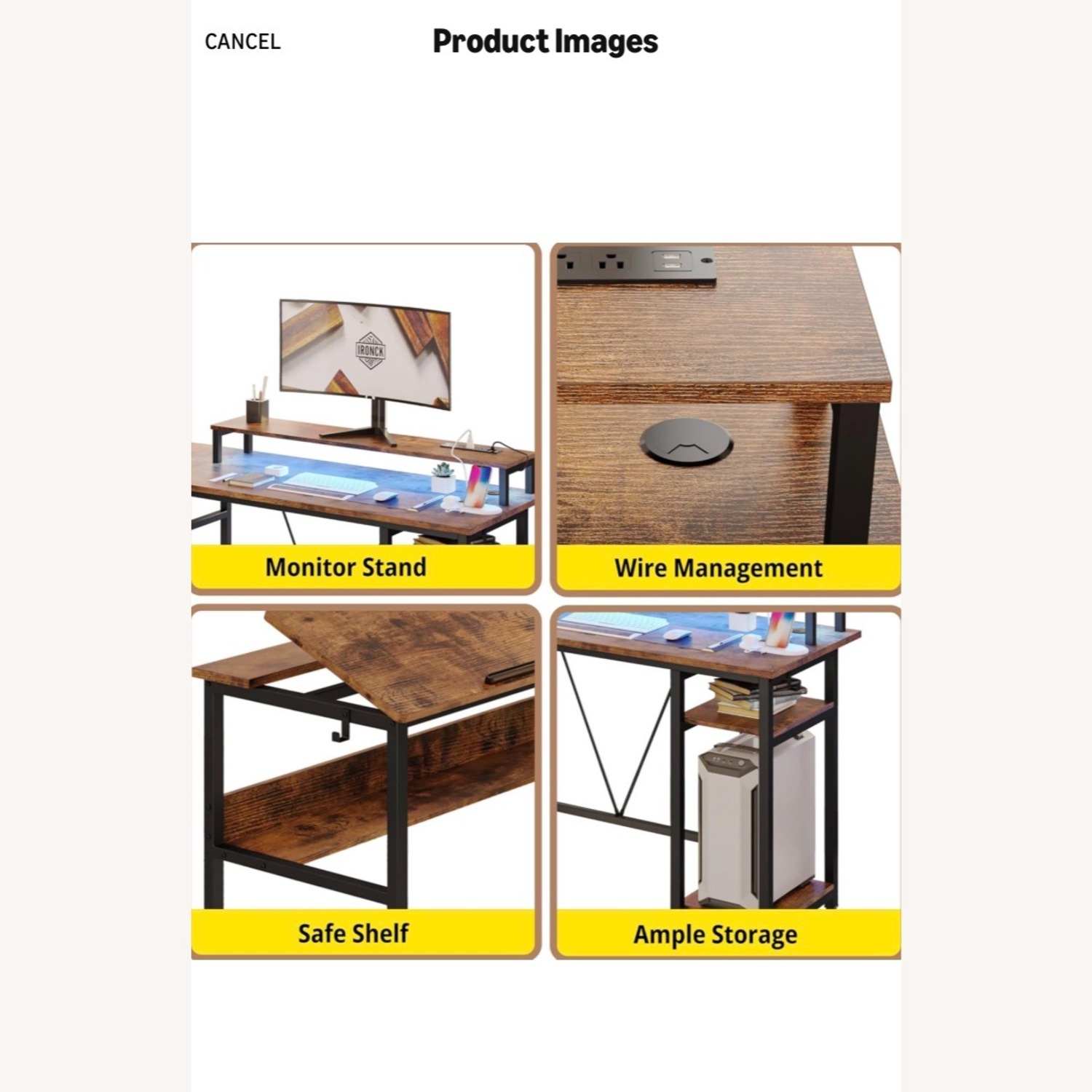 Dark Brown Wood Artist Desk - image-4