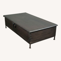 Restoration Hardware Black Wood Coffee Table
