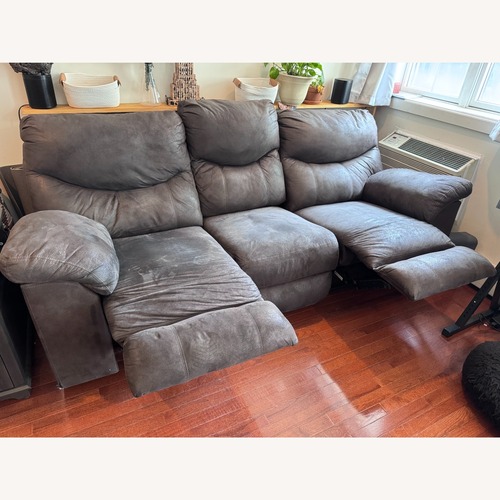 Used Ashley Furniture Boxberg Dark Brown Fabric 3+ Seater Sofa for sale on AptDeco