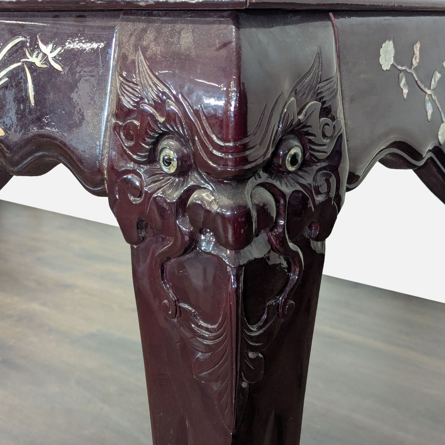 Vintage Chinese Marble Top End Table	 - image-6