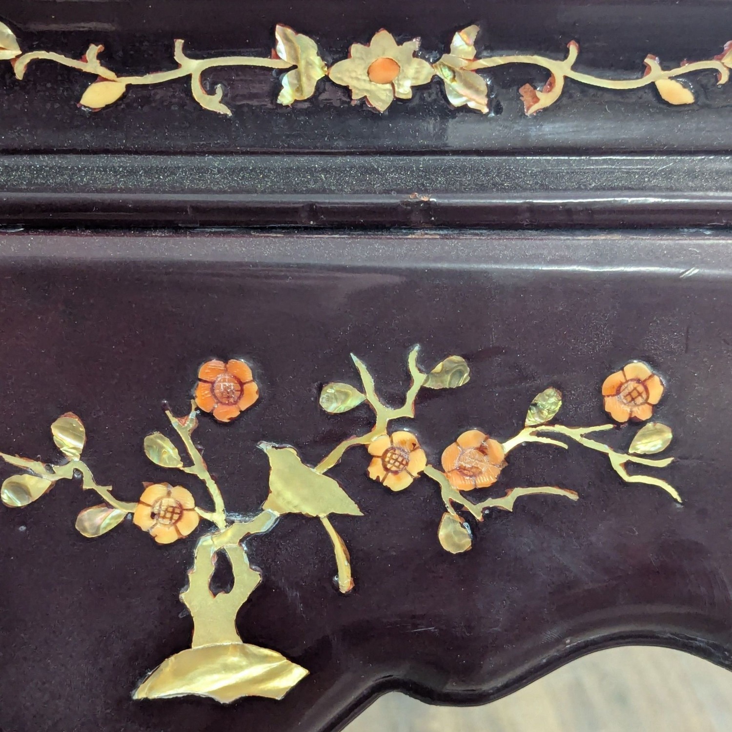 Vintage Chinese Marble Top End Table	 - image-3