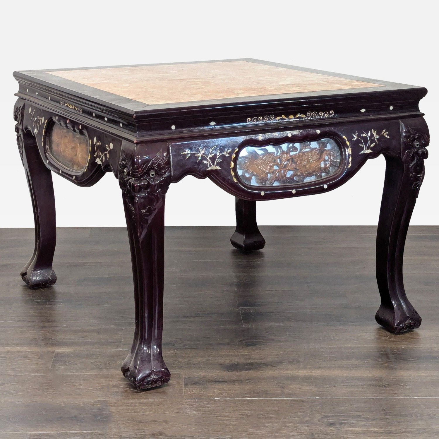 Vintage Chinese Marble Top End Table	 - image-9