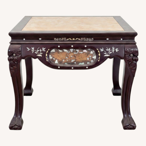 Used Vintage Chinese Marble Top End Table	 for sale on AptDeco