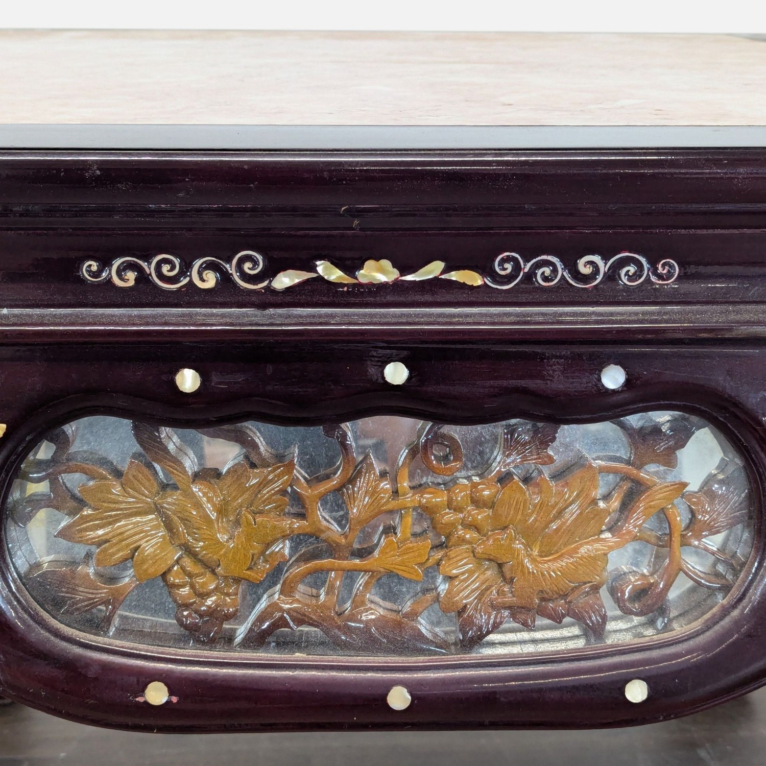 Vintage Chinese Marble Top End Table	 - image-5