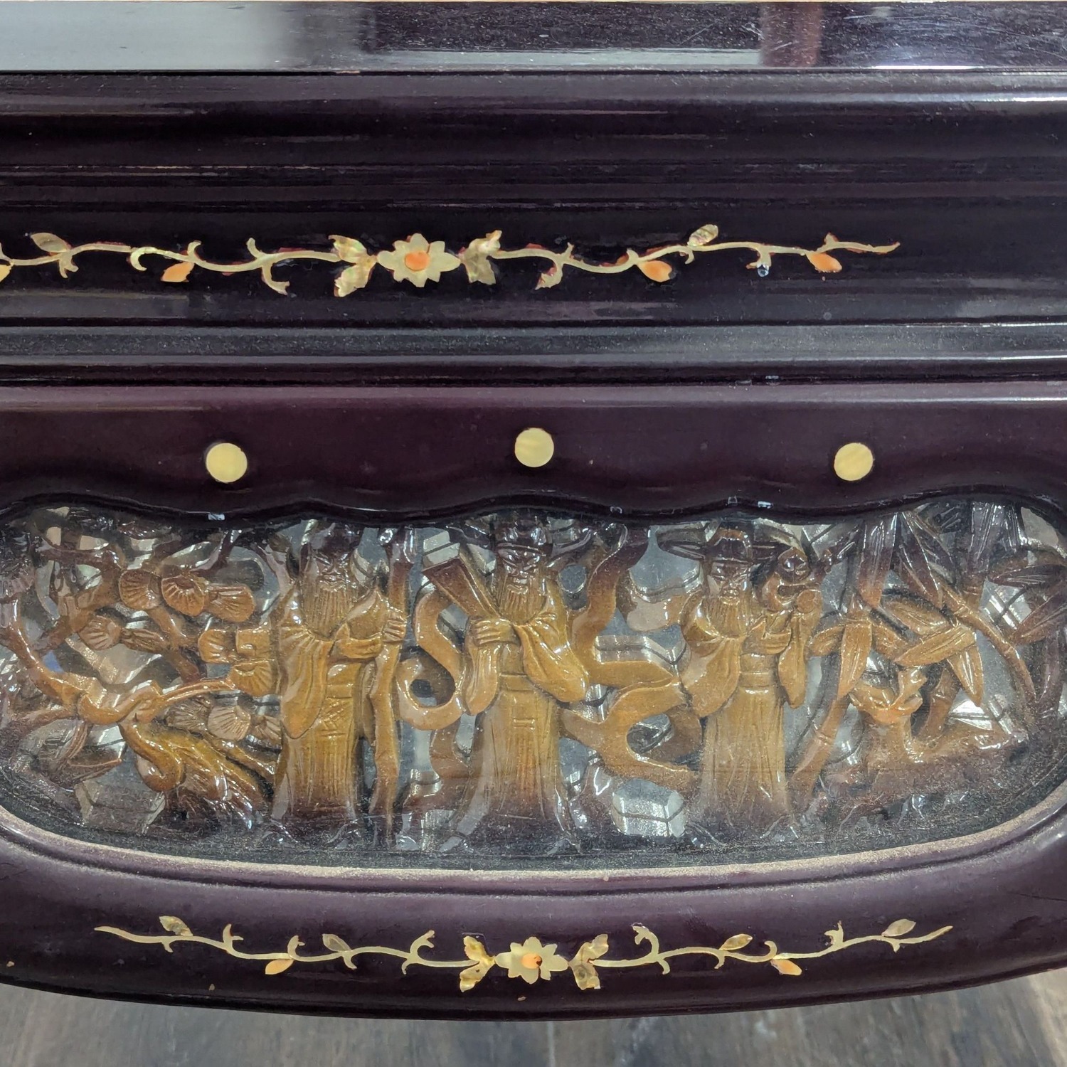 Vintage Chinese Marble Top End Table	 - image-4