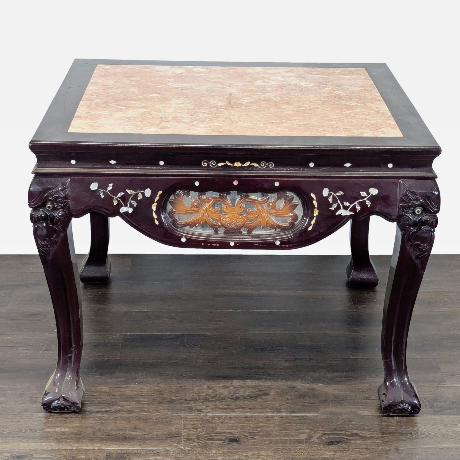 Vintage Chinese Marble Top End Table	 - image-10