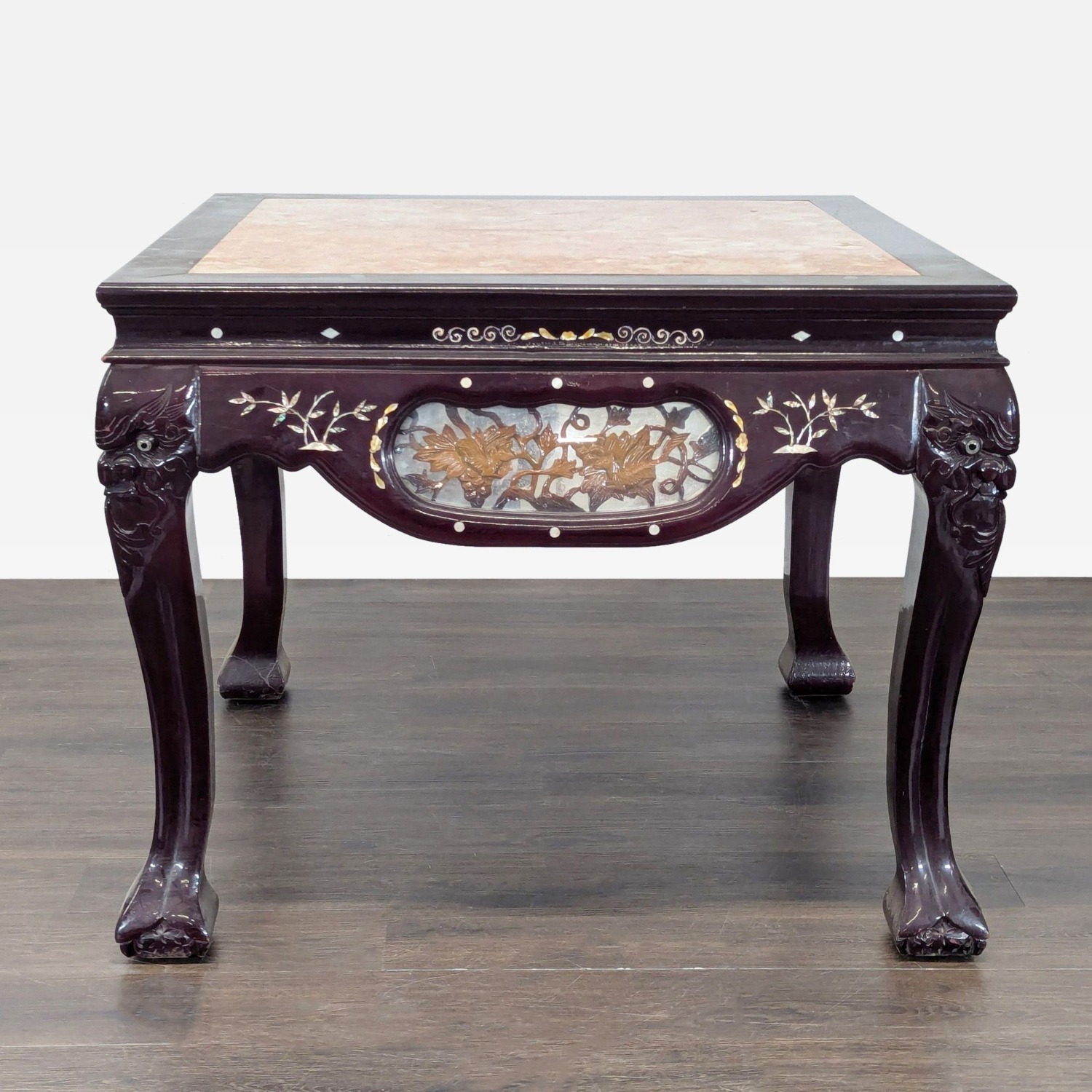 Vintage Chinese Marble Top End Table	 - image-8