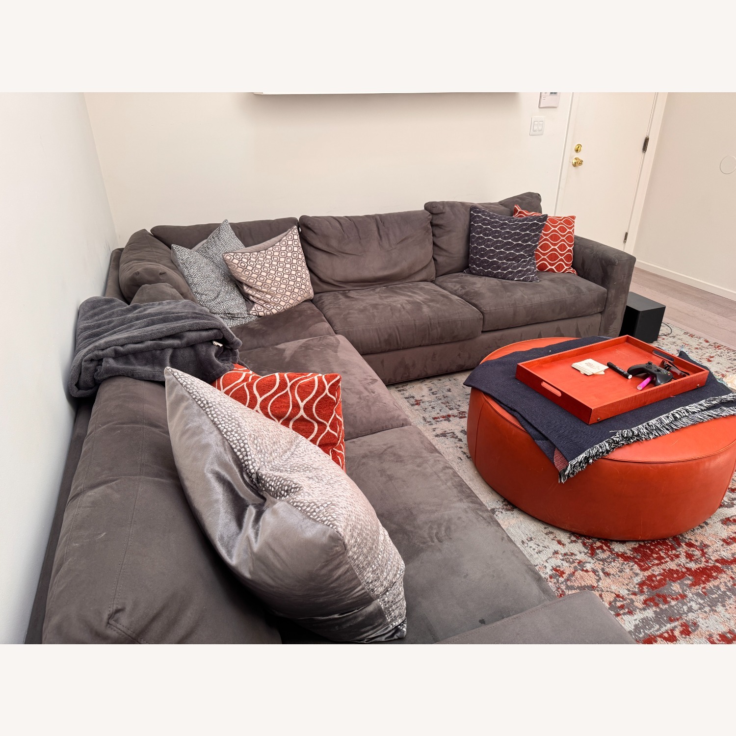 Room & Board MicroSuede Sectional Sofa   - image-3