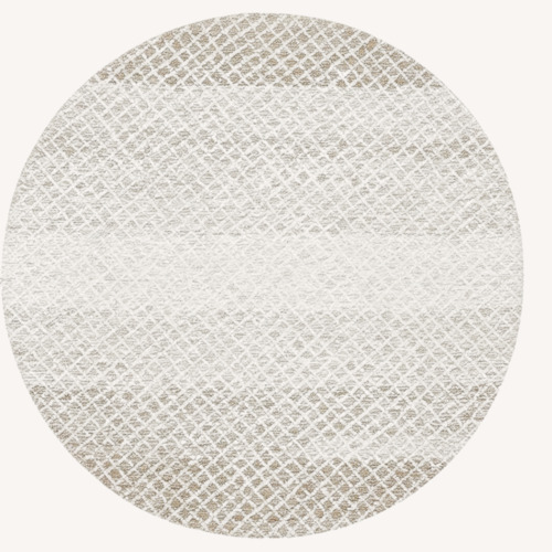 Used Safavieh 5' Beige/Ivory Wool Micro-Loop Round  Area Rug for sale on AptDeco