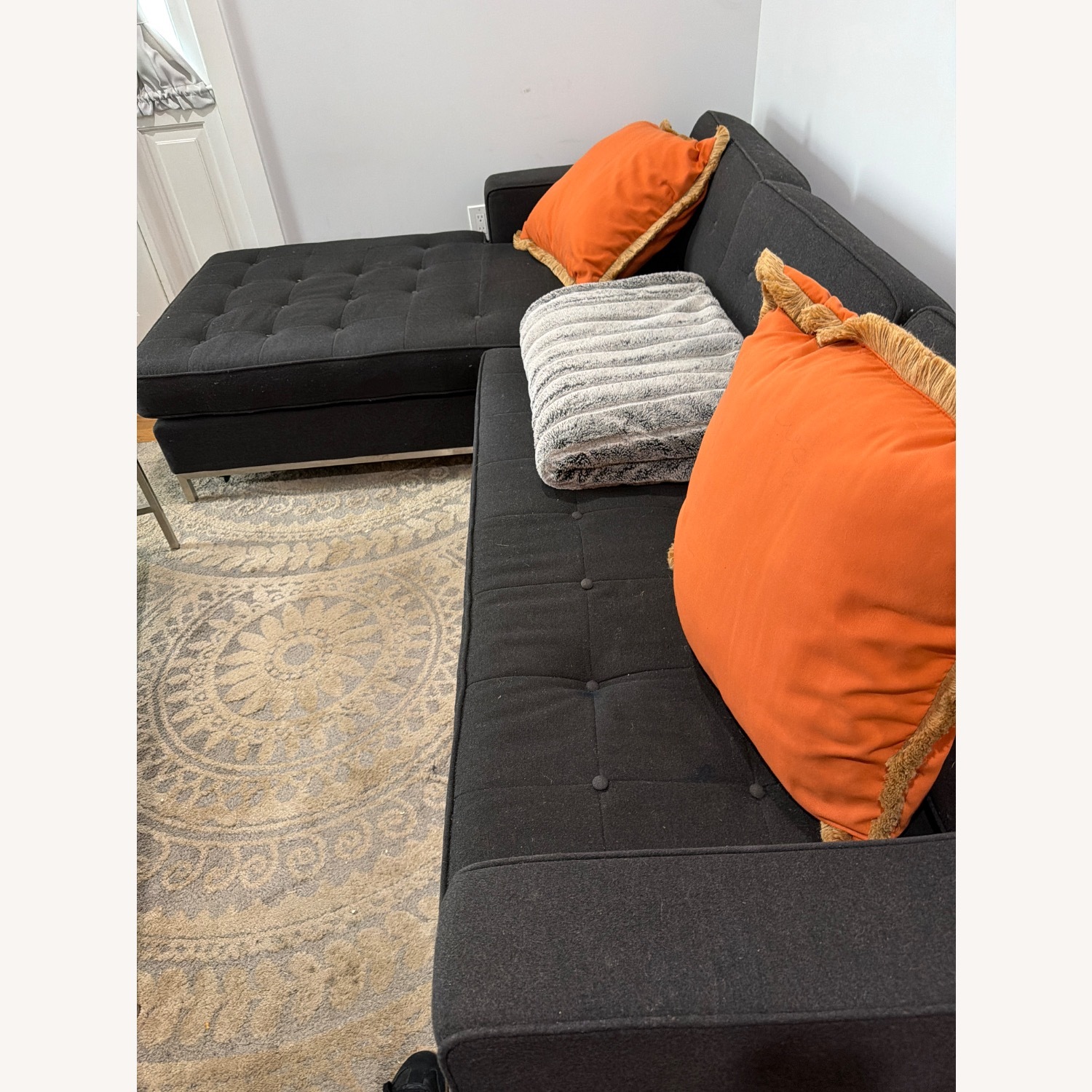 Gus Modern Dark Gray Wool 3+ Piece Sectional - image-3