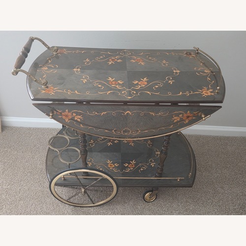 Used Vintage/Antique Finds Dark Brown Brass Bar Cart for sale on AptDeco