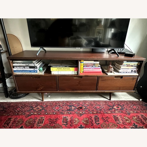 Used Wayfair Midcentury Modern Walnut Wood TV Console for sale on AptDeco