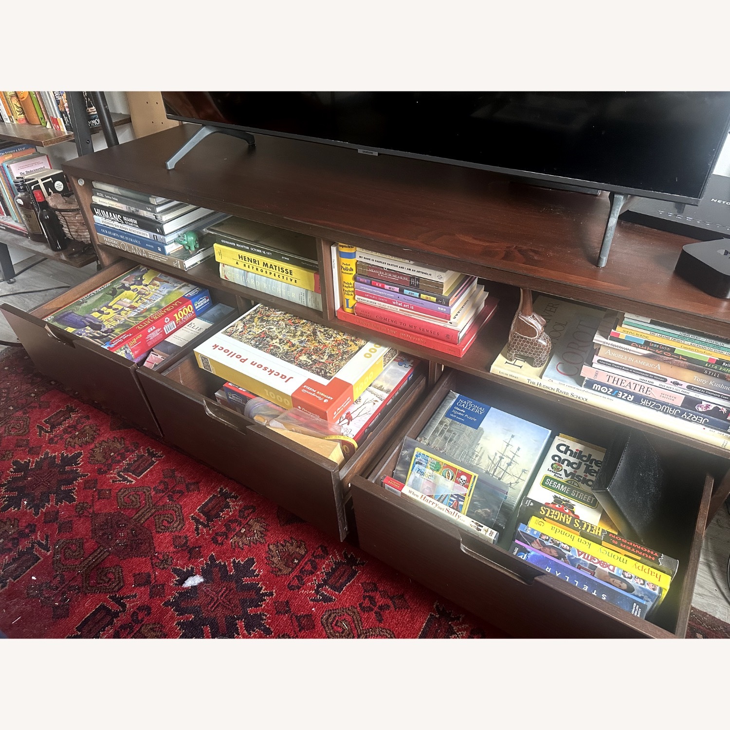 Wayfair Midcentury Modern Walnut Wood TV Console - image-3